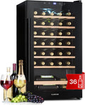 Klarstein Cantinetta vino, 36 bottiglie, 4 a 18 °C, touch, Mini Bar con Protezione UV, Frigo Bar, Frigo Touch, Cantinetta Vino Refrigerata a Zona