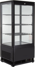 Prodotto vetrina a buffet +2 °C e +6 °C con LED, GastroHero Vetrina refrigerante da 78 litri, vetrina refrigerante Gastro nero, bancone refrigerante