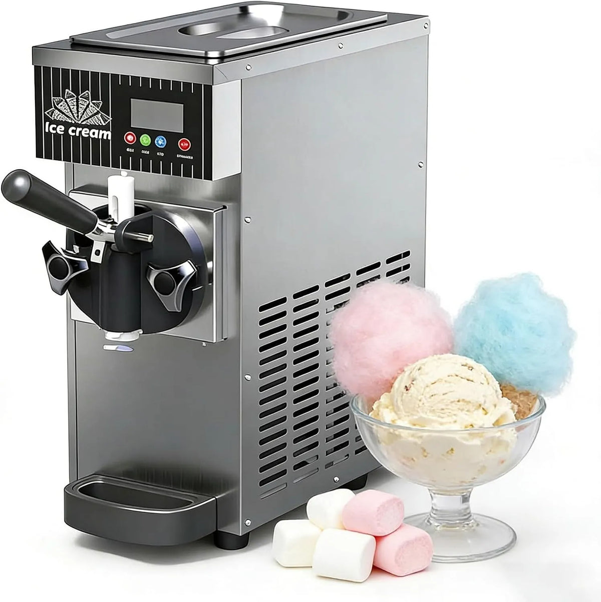 Congelatore, 5 L, ampio serbatoio, professionale, freezer verticale, grigio, Pannello LED Intelligente e impostazioni, 5 Litri, Pulizia Automatica con