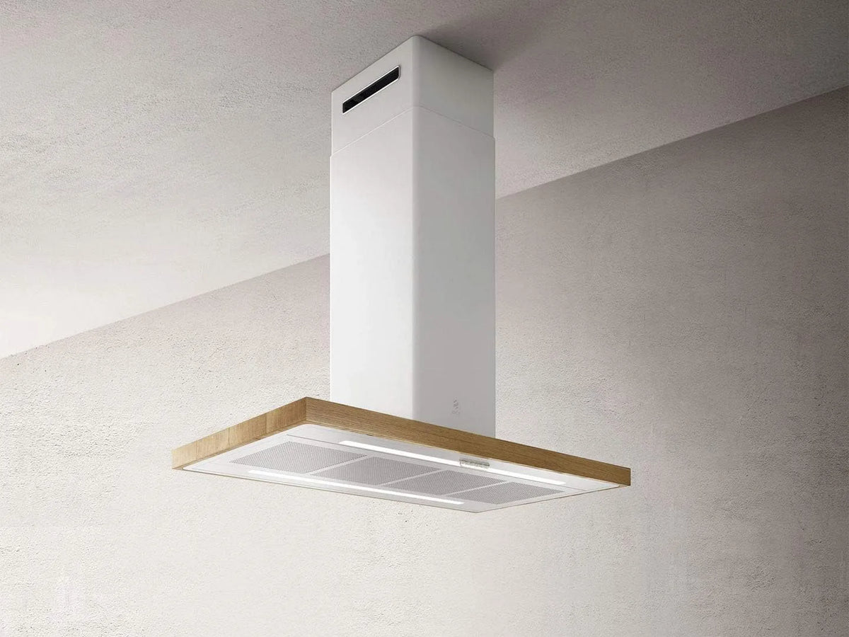 Cappa aspirante, 120 cm, cappa da cucina, BIO WH, 120X53, bianco, ISLAND, Tipologia Aspirante, Installazione Isola, Finitura Rovere