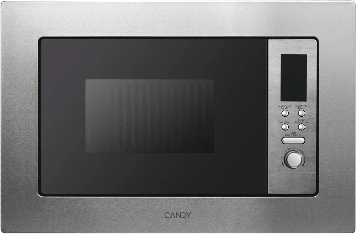 Candy MIG1730DX 700W-1000W Forno a microonde, 17 L, 700/1000 W, 8 programmi, grill, display digitale, acciaio inox, rosso, capacità 17L