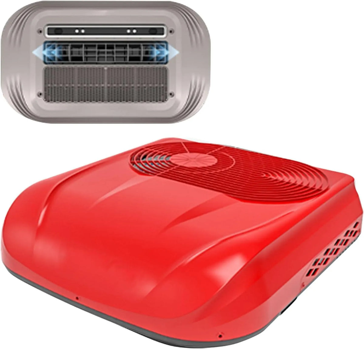 Condizionatore W, 6500, 1800 W, 24 V, unità CA da tetto non canalizzata, 6500 BTU, Condizionatore d'aria per camper, ultra silenziosa, con telecomando