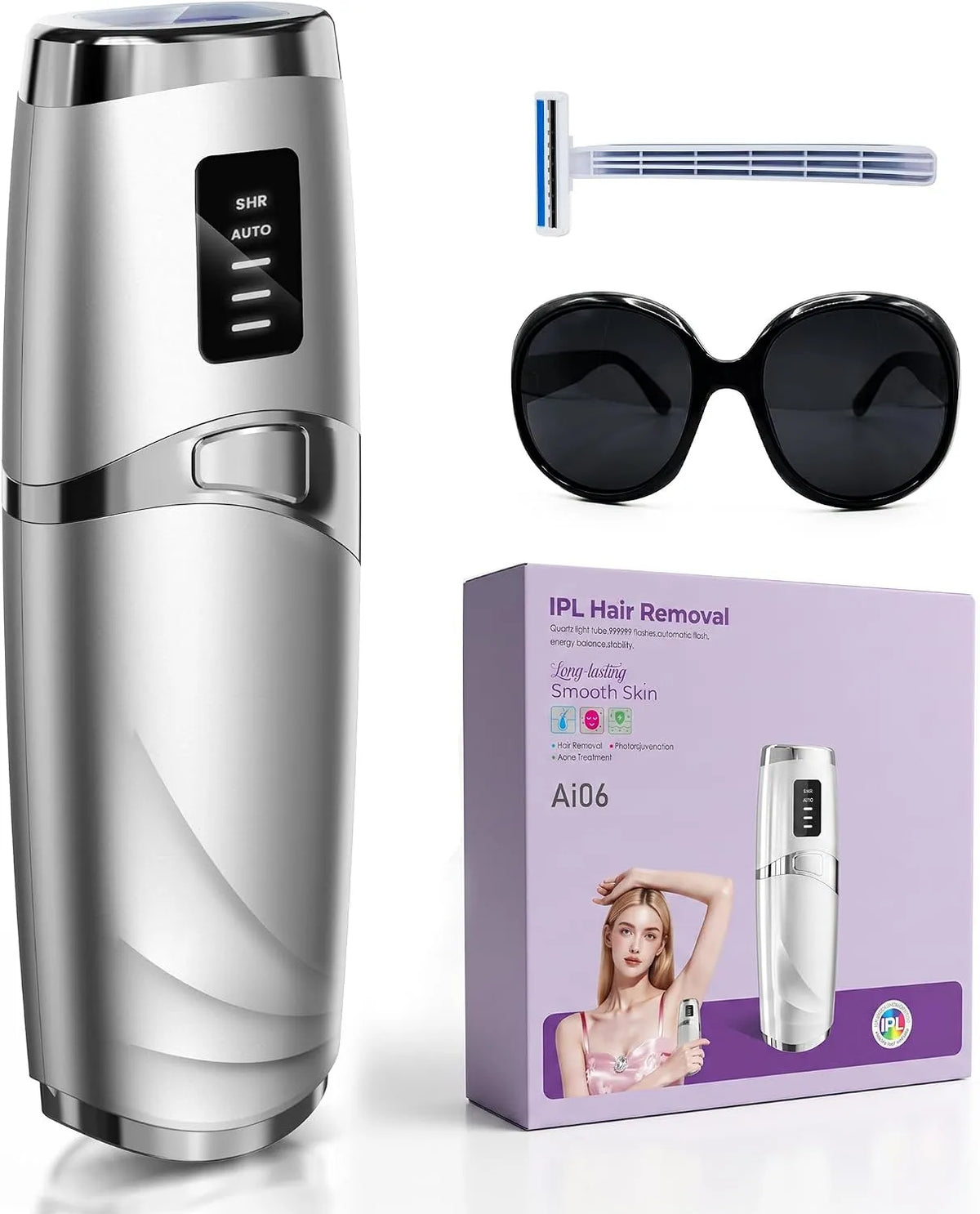 Prodotto dispositivo di depilazione laser per donne e uomini, LIJAI IPL, 999.999 lampeggia indolore risultati di lunga durata, depilazione a casa in 8
