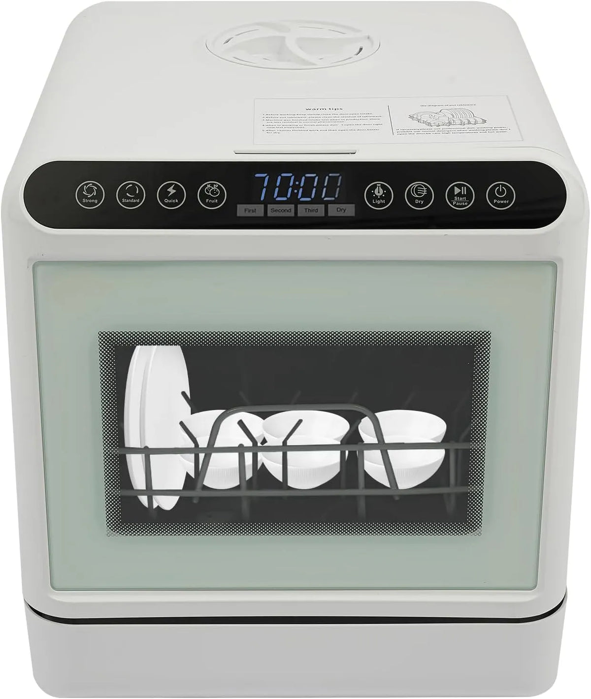Lavastoviglie, 6 L, ampio serbatoio, 72 °C Antibatterico 72 Ore Adatto per Famiglie da 4 a 6 Persone