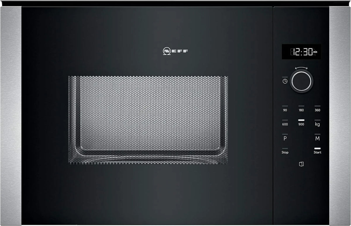 NEFF HLAGD53N0 Forno a microonde, 25 L, 1450 W, da incasso, acciaio inox, nero, Acciaio inossidabile