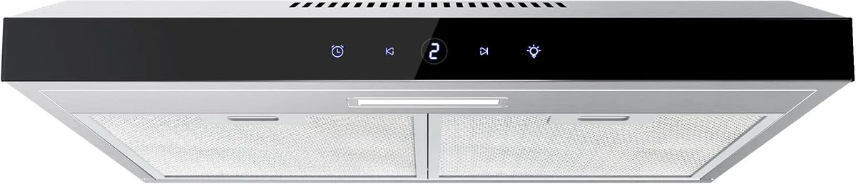 Cappa aspirante, 60cm, cappa da cucina, FIREGAS, 3 velocità, montaggio a parete, touch, acciaio inox, Luci LED, Cappa da fissare alla parete