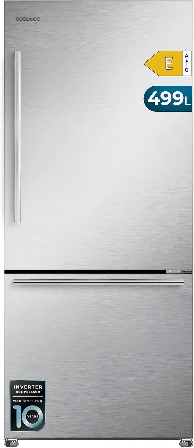Cecotec Bolero CoolMarket Combi Frigorifero, 499 L, No Frost, acciaio inox, verde, MetalFlex Cooling, Larghezza 75, Altezza 178 cm, Green HUB