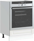 Forno a microonde, 60 x 46 x 81, 5 cm, bianco, con piedini regolabili, armadietto da cucina compatto per forno e microonde, mobile sottopiano