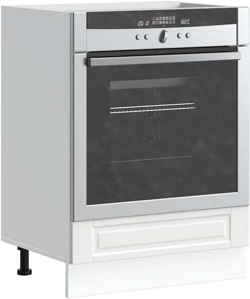 Forno a microonde, 60 x 46 x 81, 5 cm, bianco, con piedini regolabili, armadietto da cucina compatto per forno e microonde, mobile sottopiano