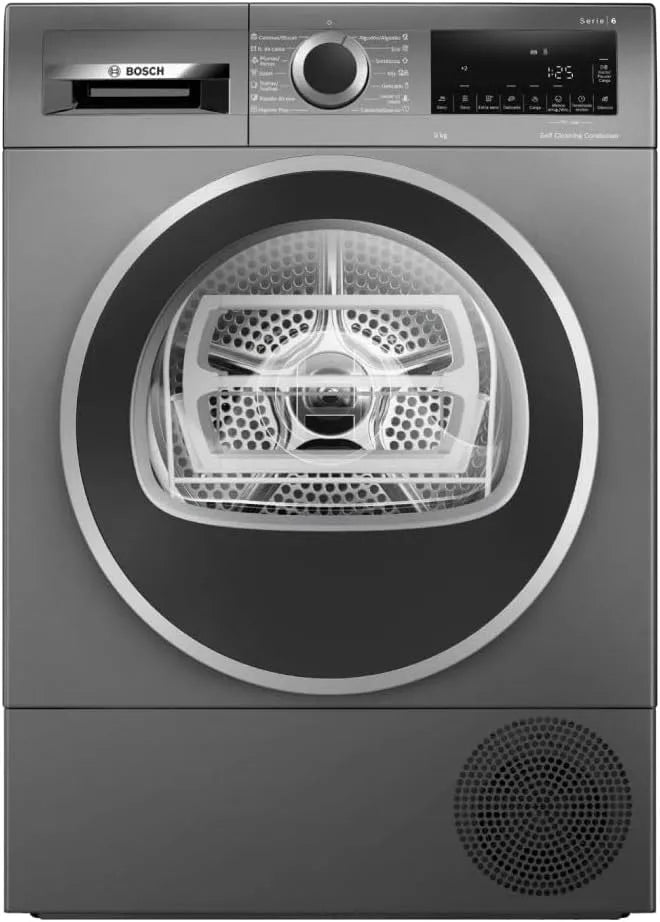 Bosch serie 6 WQG245DRES Asciugatrice, 9 kg, Bosch - Asciugatrice con pompa di calore, autoDry, silenziosa, media carica, antracite