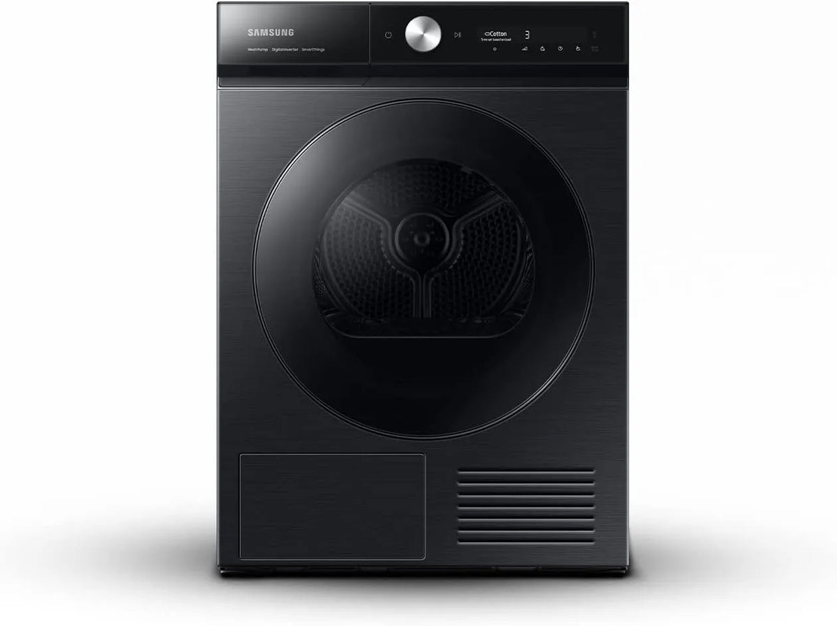 Samsung DV90BB9445GBS3 85h Asciugatrice, 60 L, 9 kg, classe energetica A, Wi-Fi, nero, Classe A+++-10%, Samsung Asciugatrice Bespoke AI Silent Dry