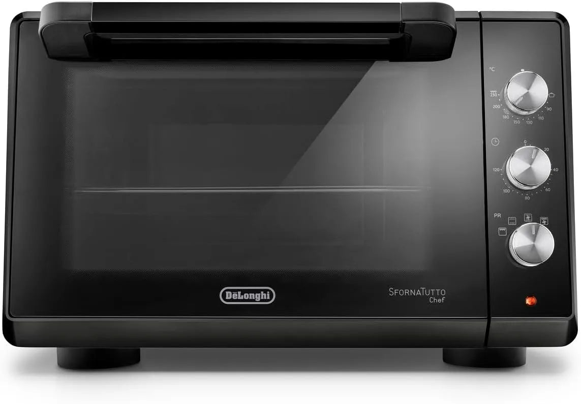 De'Longhi EO34302 Forno elettrico, 34 L, 2000 W, 80 a 230 °C, timer, 2 zone di temperatura, nero, Timer 120', De'Longhi Sfornatutto Chef EO34302 Forno