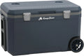 Frigorifero portatile, 70 L, ruote di trasporto, mini frigo portatile, CampFeuer Frigorifero portatile navyblue da 70 litri con ruote