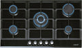 Cata 11kW Piano cottura a gas, 87 cm, 5 fuochi, ghisa, fornello a gas, nero, CATA LCI 9041 BK Piano cottura a gas 5 fuochi in ghisa accensione