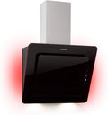 Klarstein Cappa aspirante, 60 cm, 553 m3/h, cappa da cucina, inclinata, illuminazione LED, montaggio a parete, touch, nero, Luce d'ambiente RGB