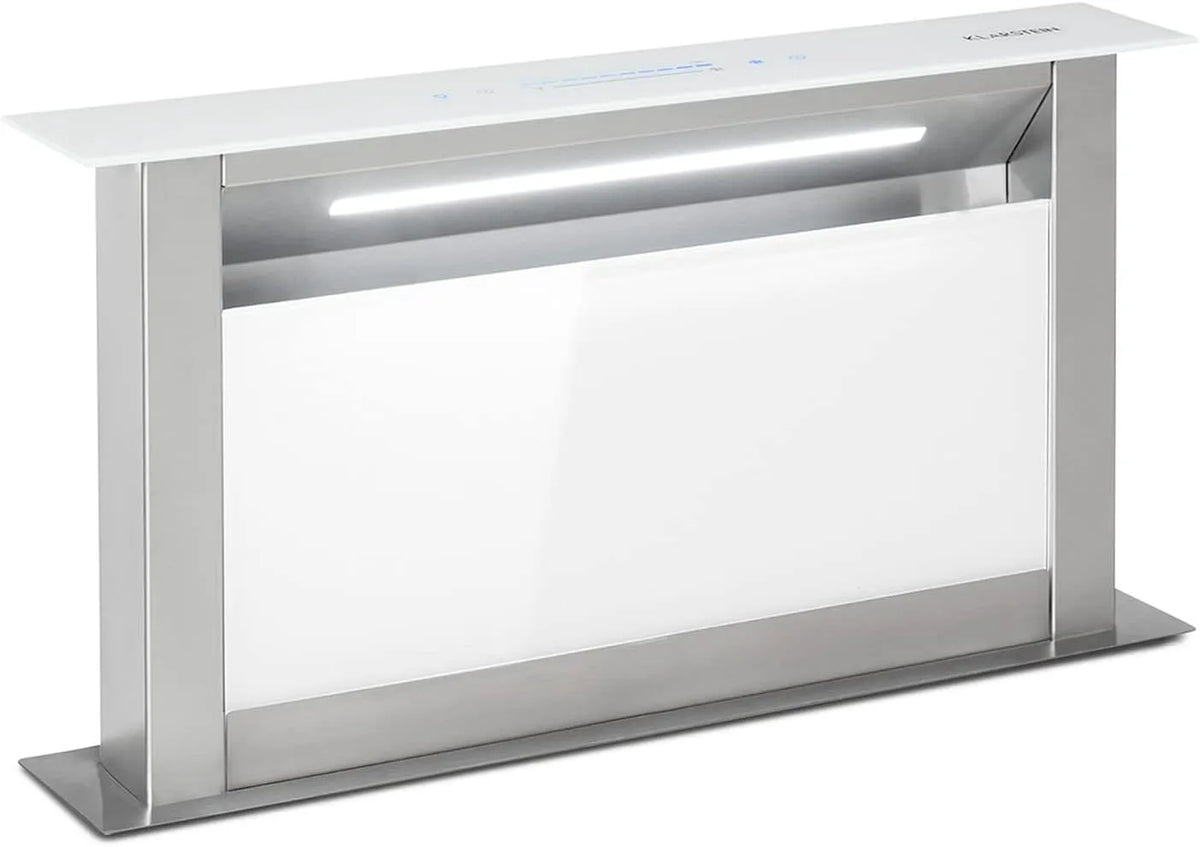 Klarstein Cappa aspirante, 60cm, 576 m3/h, cappa da cucina, scarico e ricircolo, illuminazione LED, touch, acciaio inox, Klarstein Royal Flush Eco