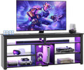 Mobile TV PS5, 70 pollici, decorazione del soggiorno, centro di intrattenimento alto con 2 luci a LED, console TV da gioco con spazio per, fibra di