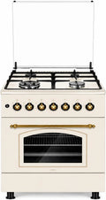 Forno elettrico, 4 fuochi, CUCINA, ghisa, CUCINA LAREL 60X60 4 FUOCHI ACC ELET FORNO ELETTRICO VENTILATO RUSTICA GRIGLIE GHISA