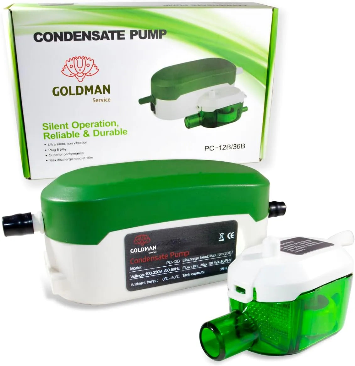 Condizionatore, 18 L, Ora, GOLDMAN SERVICE Pompa Condensante Mini Automatica Ultra Silenziosa per Scarico e Drenaggio Acqua in Condizionatore Split