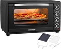 Forno elettrico per pizza, 60 L, 2000 W, 100 a 230 °C, timer, calore superiore, inferiore e convezione, forno da tavolo grande XXL