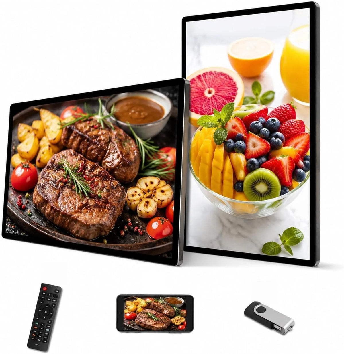 Display digital signage 27in, display pubblicitario, USB, visualizzazione pubblicitaria digitale, condivisione Foto, Display LED HD, Video Tramite
