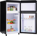Frigorifero combinato, 72 L, 45x46x91 cm, frigo con congelatore, nero, Mini Frigo Bar con LED luce e Ripiani Rimovibili, 120 kWh, anno, 21+51
