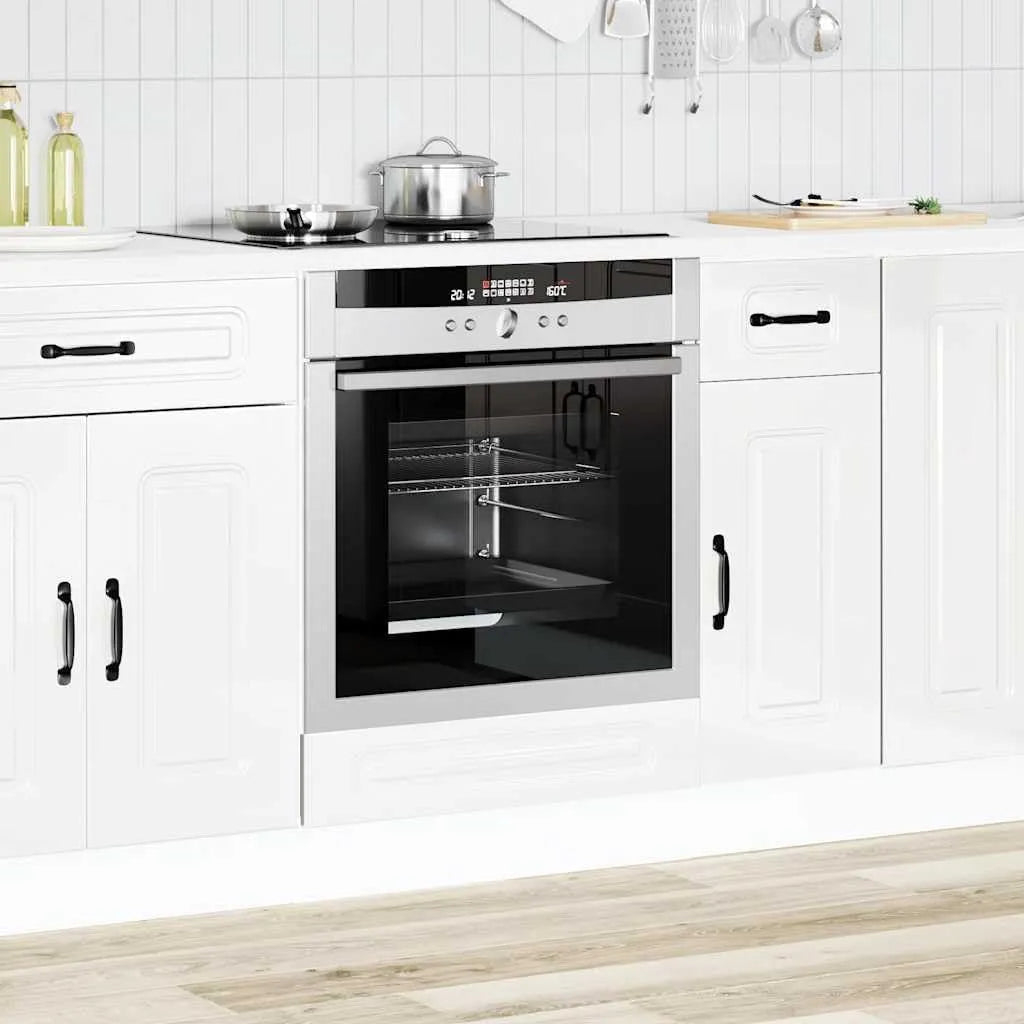 Forno a microonde, 60 x 46 x 81, 5 cm, bianco, con piedini regolabili, armadietto da cucina compatto per forno e microonde, pratico spazio