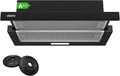 CIARRA CBCB6906D Cappa aspirante, 60cm, classe energetica A, cappa da cucina, nero, CIARRA CBCB6906D Classe A++ Cappa Aspirante Telescopica Integrata
