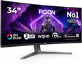 Monitor, 34 pollici, 3440 × 1440, 0.03 ms, 175 Hz, AOC AG346UCD HDMI2x, funzioni gaming, OLED, USB, schermo PC, nero, HDR400 TB, HDMI2x 2.0 DP 1x 1.4
