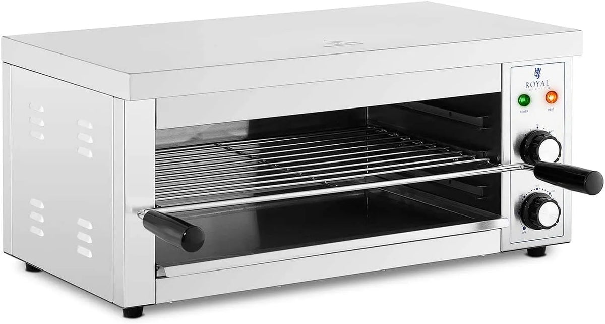 Forno elettrico RCPES-280, 2500 W, 50 a 300 °C, ristorazione, acciaio inox, 0-30 min, Royal Catering Tostiera Elettrica Salamandra Forno Salamandra da