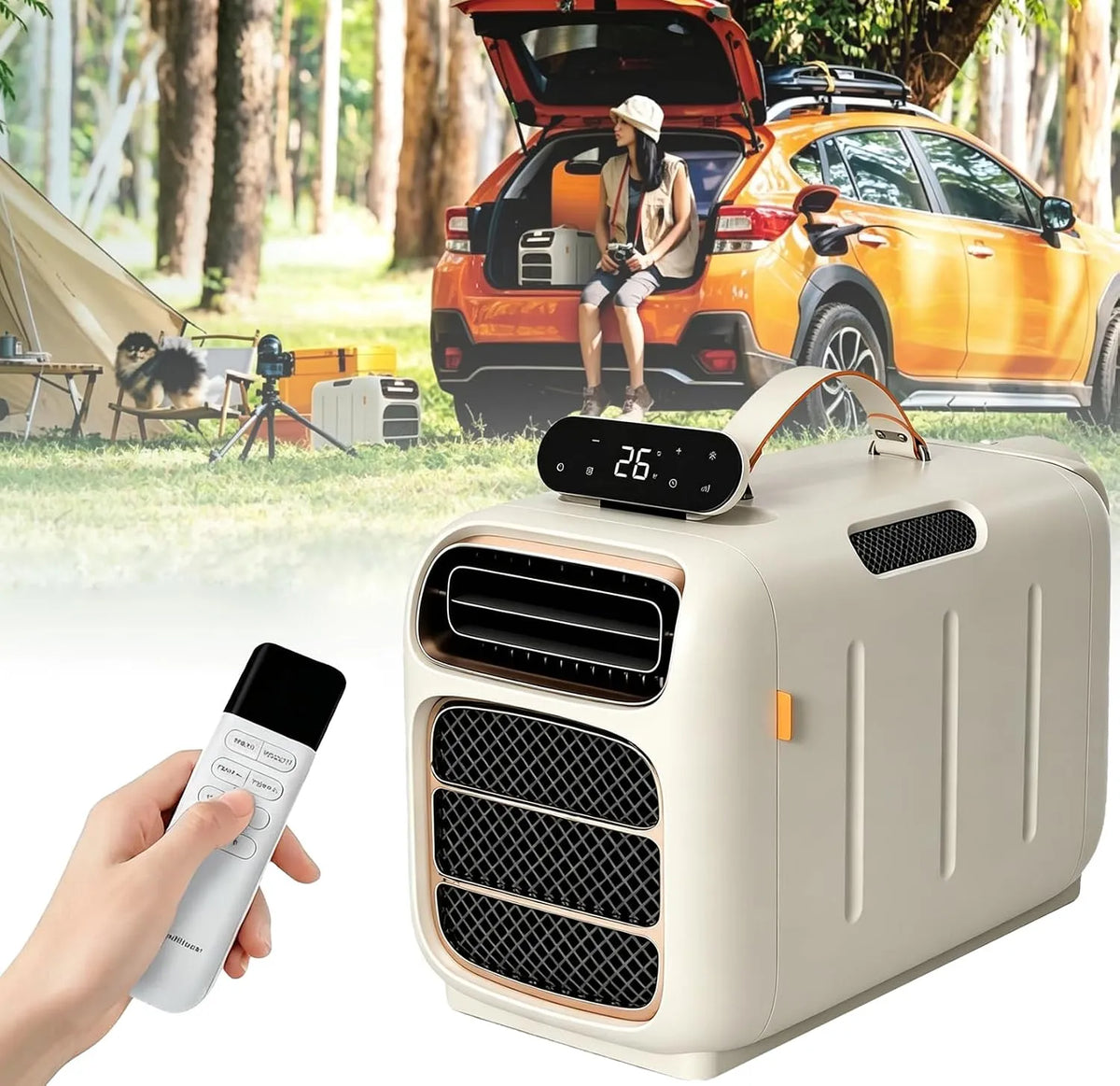 Condizionatore, 40 dB, portatile, esterno, timer, con Raffreddamento e Riscaldamento, Auto-evaporazione, per Camper