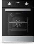 Klarstein Forno elettrico, 45 cm, 49 L, 8 programmi, classe energetica A, da incasso, timer, acciaio inox, nero, 8 Funzioni, Doppio Vetro, Facile da