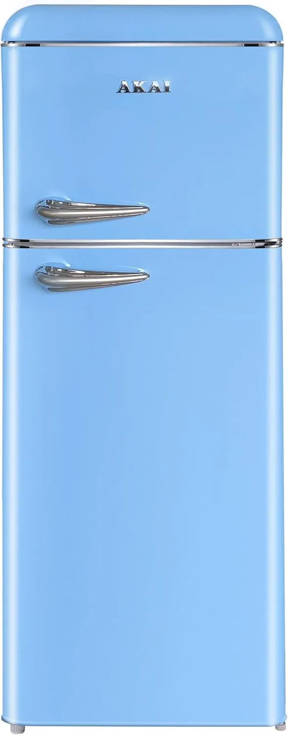 Frigorifero CLASS241KBL, 147x55 cm, blu, Akai Frigorifero Doppia Porta Vintage Anni 50 CLASS241KBL 147x55 cm cl. E Blu