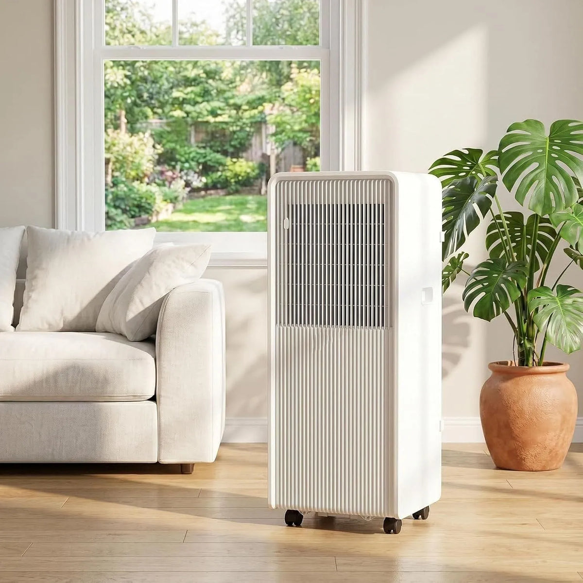 Condizionatore, portatile, Deumidificatore 30 mq, Climatizzatore Smart con Raffreddamento Rapido, 10000 BTU, modalità Silenziosa Notte, Kit Finestra e