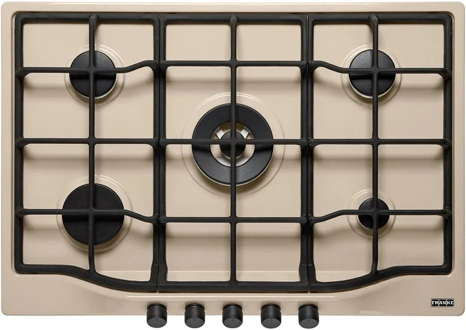 Piano cottura a gas, fornello a gas, Beige, Franke Trend Line 750 FHTL 755 4G TC OA C Avena Piano Cottura a Gas