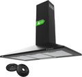 CIARRA CBCB9201 Cappa aspirante, 90 cm, 406 m3/h, 60 dB, classe energetica A, cappa da cucina, nero