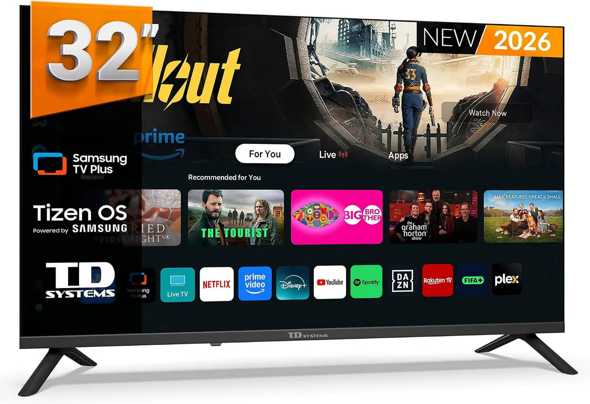 Samsung Smart TV, 32 pollici, televisore, HDR, Tizen OS, Televisori 2026, 0 Powered by, TD Systems