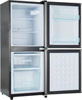 Congelatore, 106 L, 2 zone di temperatura, freezer verticale, grigio, illuminazione a LED, 7 impostazioni di temperatura, Merax Frigorifero a