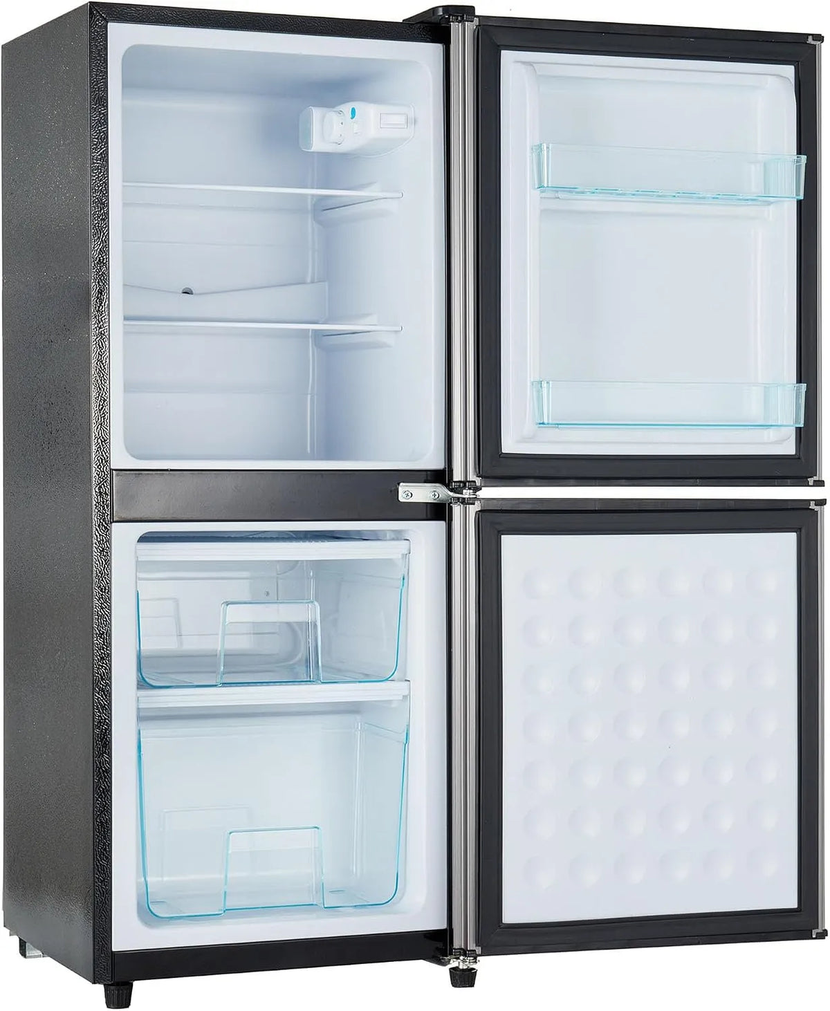 Congelatore, 106 L, 2 zone di temperatura, freezer verticale, grigio, illuminazione a LED, 7 impostazioni di temperatura, Merax Frigorifero a