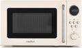 Forno a microonde MD15000, 20 L, 8 programmi, display digitale, scongelamento, circa 800 watt, 20 litri, 5 impostazioni microonde, beige, MEDION retro