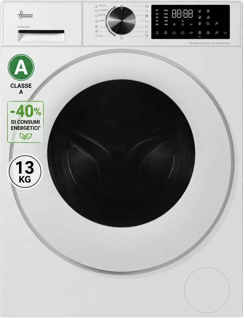 Hoover Lavatrice, 13 kg, classe energetica A, bianco, 1400 Giri, Classe A-40%, Bianca