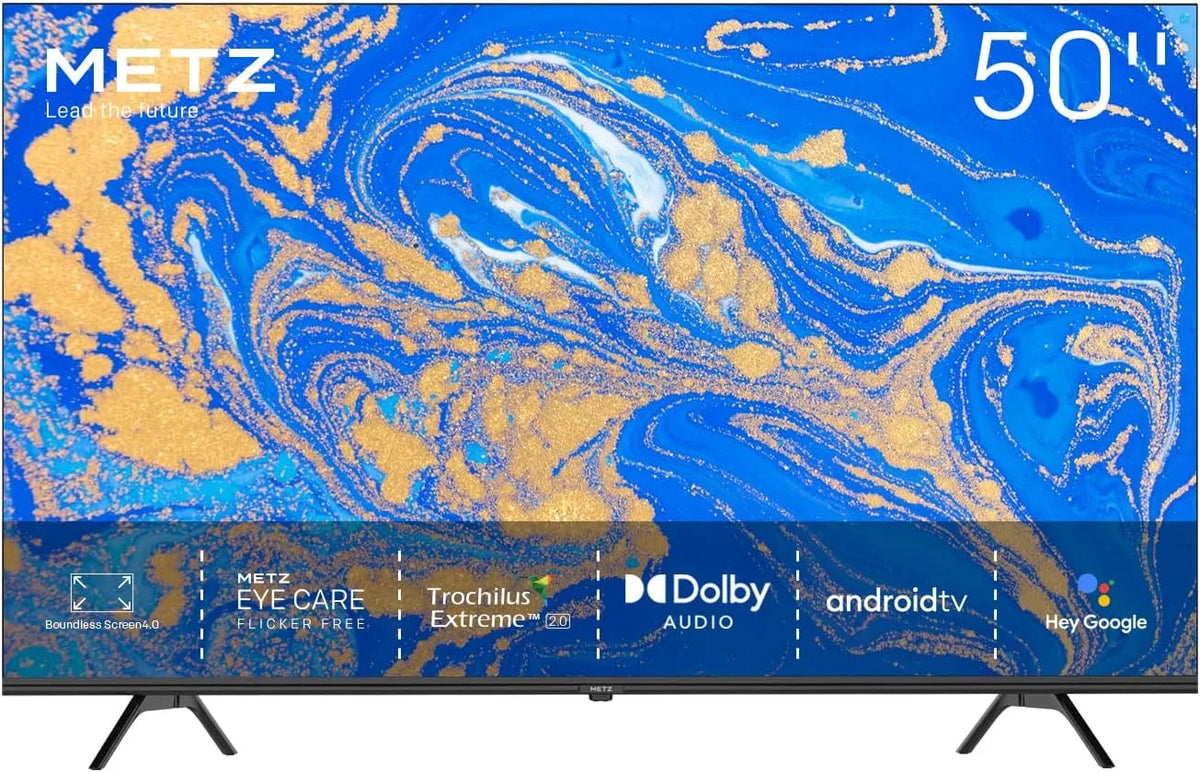 Smart TV MUC6110, 50 pollici, classe energetica G, televisore, 4K UHD, audio Dolby, HDMI, USB, Wi-Fi, Android OS, nero, DVB-C/T2, S2, Versione 2022